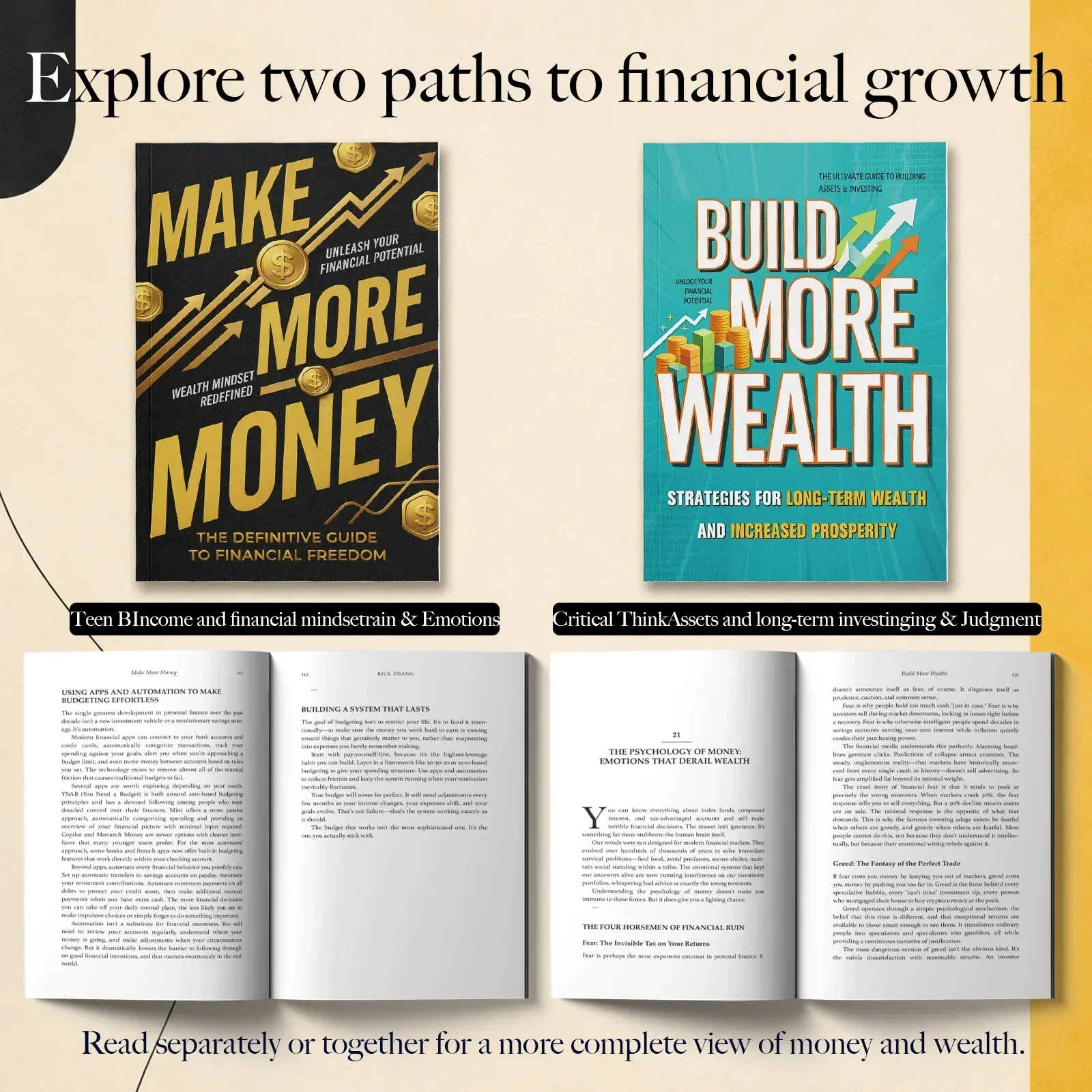 2-Book Money and Wealth Building Guide Set, Personal Finance, Wealth Mindset, Investing Basics, Asset Growth