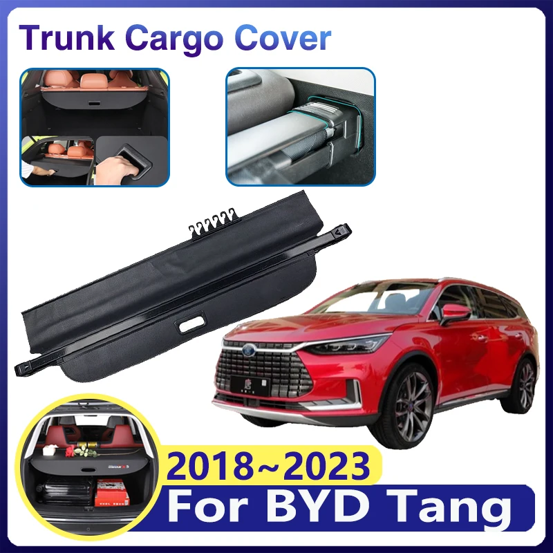 

for BYD Tang Accessories 2023 2022 2021 2020 2019 2018 Tan EV II Car Trunk Curtain Cargo Covers Luggage Storage Partition Tray