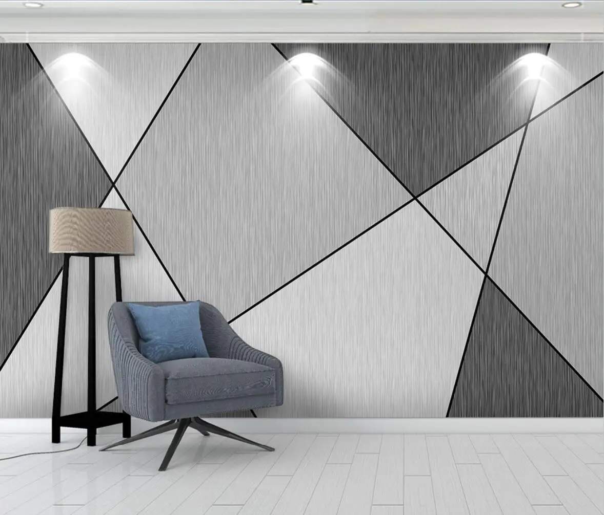 

Custom Nordic modern lines geometric Mural Wallpaper for Wall Papers Living Room TV Sofa Bedroom Papel De Parede 3D Home Decor