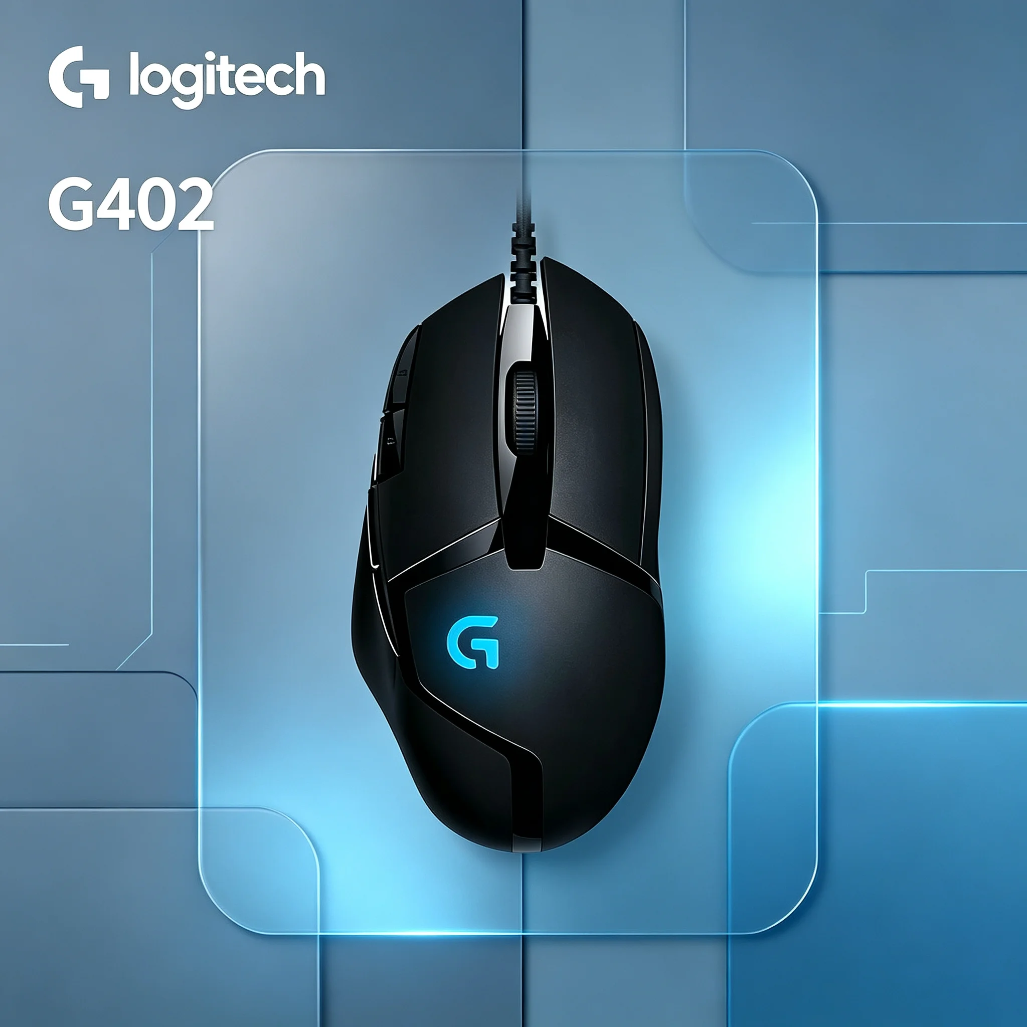 Logitech G402 Hyperion Fury RGB Wired Gaming Mouse Comfort Ergonomic Grip Responsive Click For FPS Shooting Games