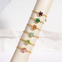 High Quality Colored Zircon Star Pull-out Chain Adjustable Rings For Women Fashion New Jewelry Gift Party Wedding Anillos Mujer