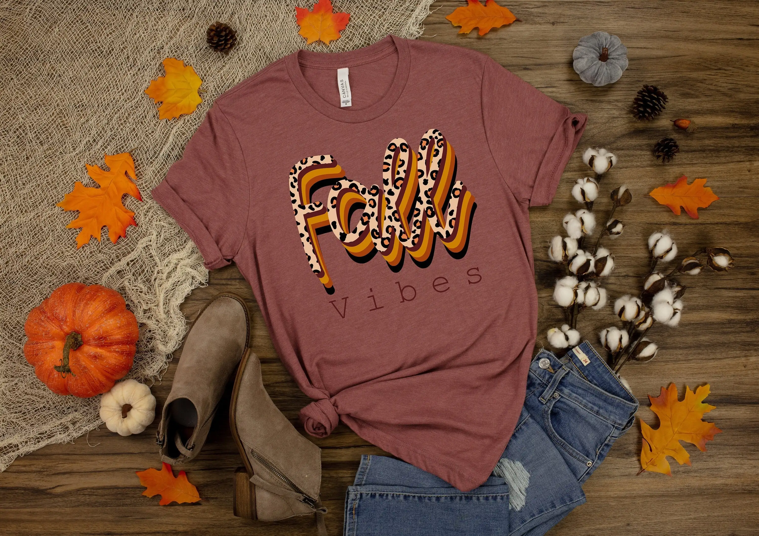 Fall Vibes T Shirt Cheetah Happy Thanksgiving