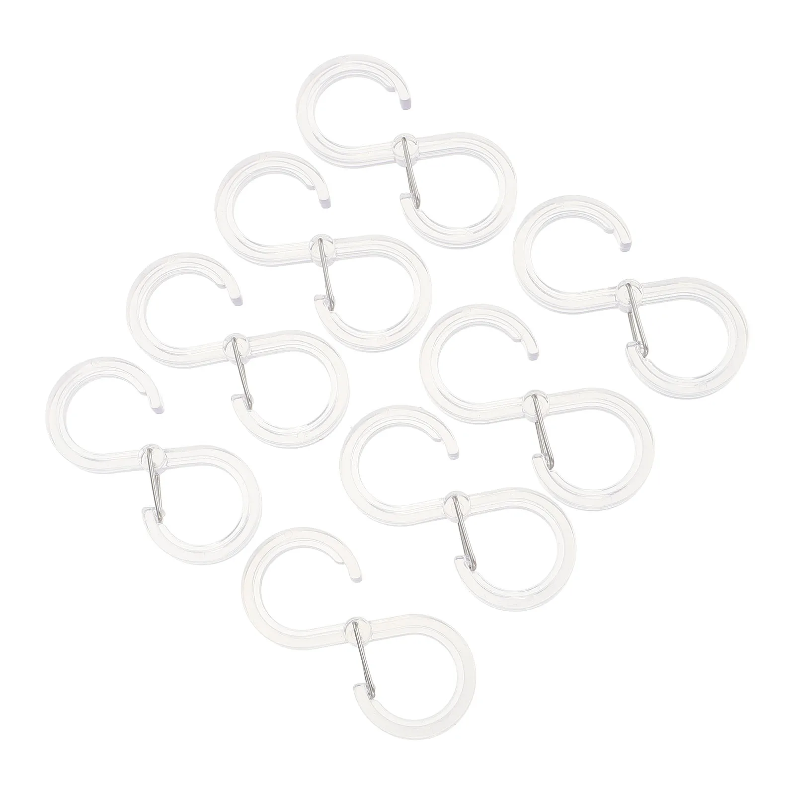 

8pcs Transparent Shaped Hooks Punch Free Plastic S Hooks Hanging Kitchen Bathroom Closet ganization Storage