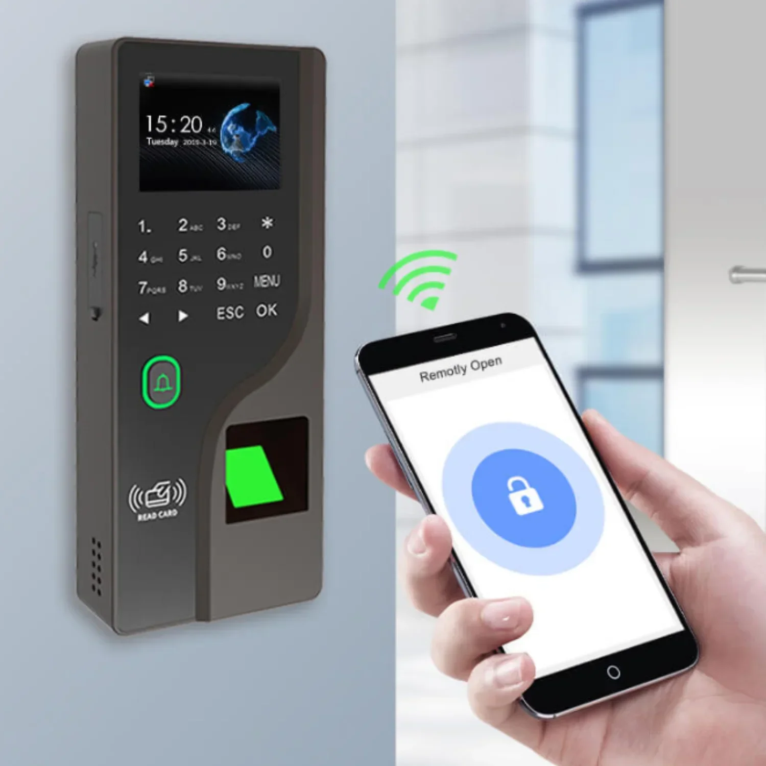 

2.4-Inch Fingerprint Attendance Machine Password RFID Card Mobile Phone Opens The Color Screen Biometric Door Lock Time Record