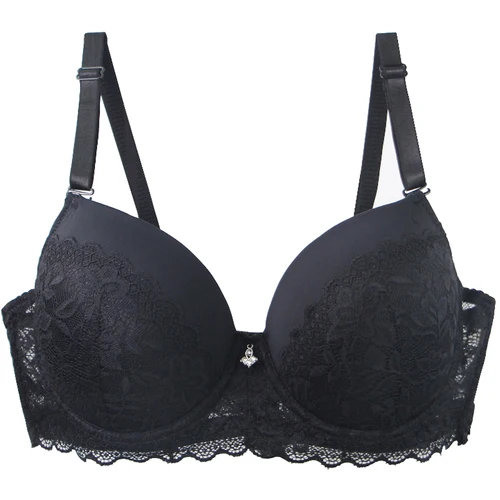 DaiNaFang-sujetadores push-up para mujer, ropa interior transpirable con adorno de encaje, copa CDE, negro, rosa, caqui, rojo, lencería de talla grande