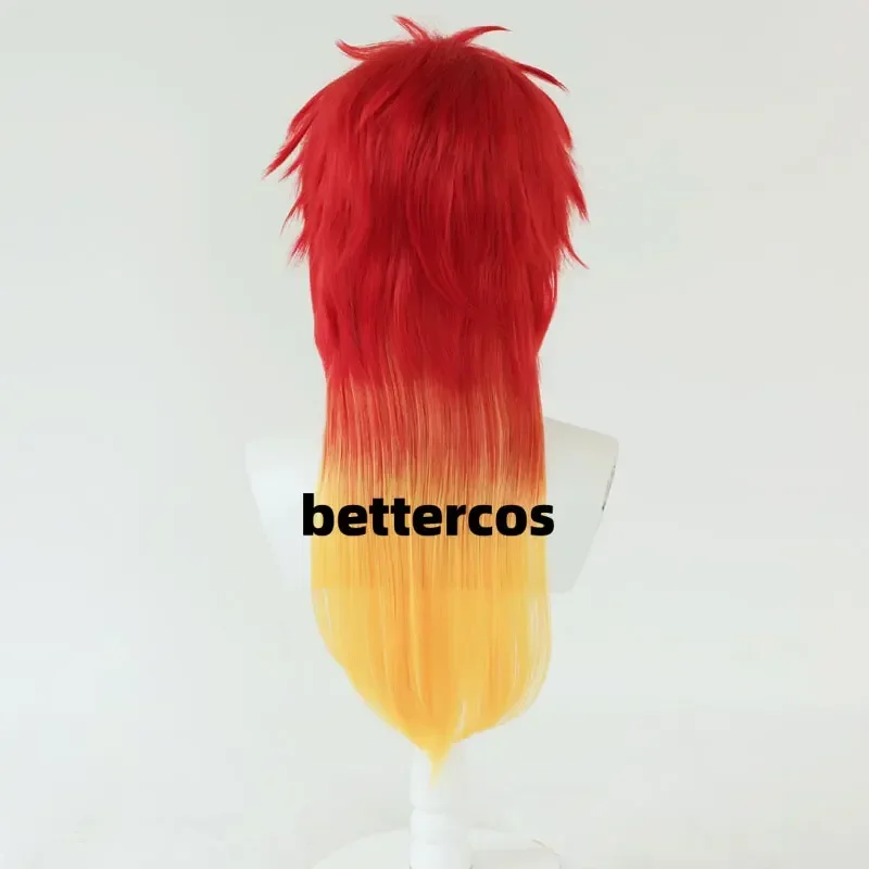 Chika Takiishi Cosplay Wig Anime WIND BREAKER Red Gradient Yellow Hair Heat-resistant Fiber Hair Wig Cap Halloween