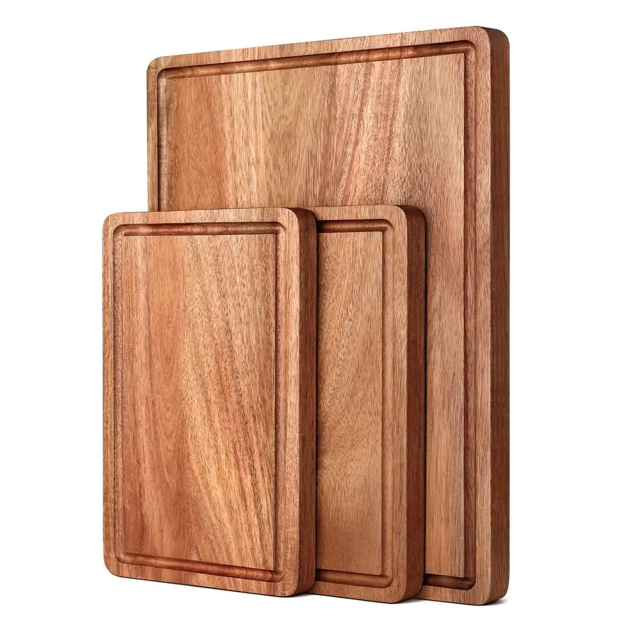 

Wood Cutting Boards Set with Juice Groove amp Handles for Kitchen 3Piece Charcuterie Chopping Board for Meat Cheese Fruits Veget