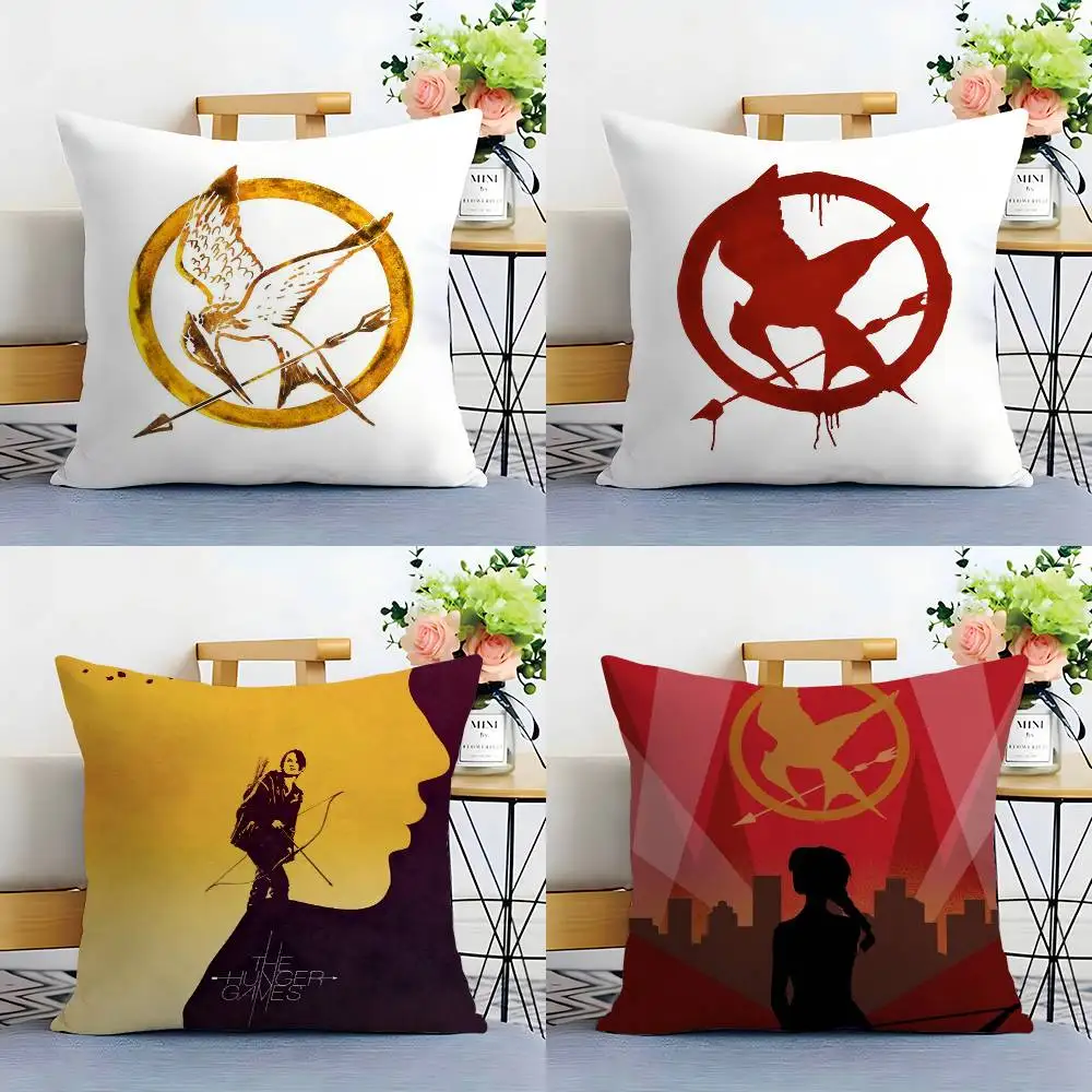 

The H-Hunger Games Pillow Case Plush Fabric Soft Double Sided Print Sofa Cushion Cover Throw Pillow Covers