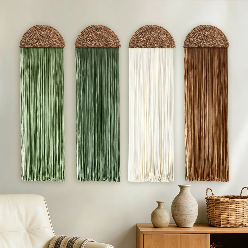 Nordic Bohemian Cattail Cotton Rope Pendant Living Room Bedroom Background Wall Room Decoration Tapestry Wall Decoration
