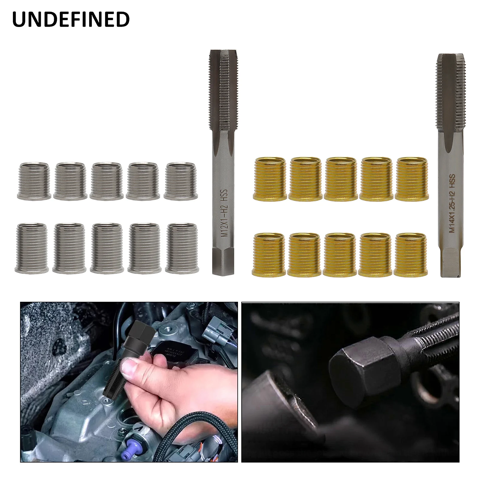 Spark Plug Rethreader Kit M12x1.25 Inserts Tap Kit 11pcs Spark Plug Tap Thread Repair Tools M10 X 1 Rethreading