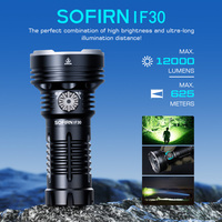 Sofirn IF30 Powerful  USB C Rechargeable EDC Flashlight IPX8 Waterproof 32650 12000lm SFT40 Lamp Portable Torch