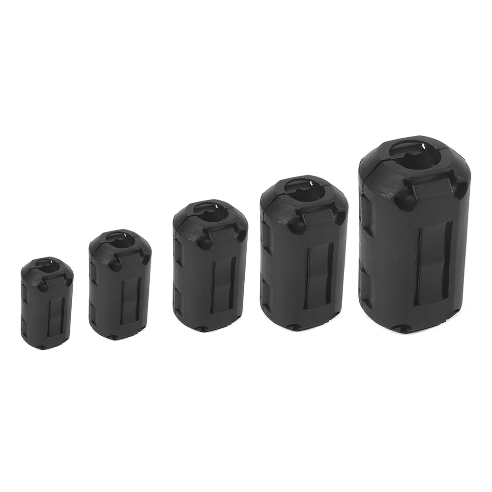 50Pcs Clip-on Ferrite Ring 3.5/5/7/9/13mm Noise Suppressor Cable Clip Toroidal Core Ferrite for USB Audio Video Cable Power Cord