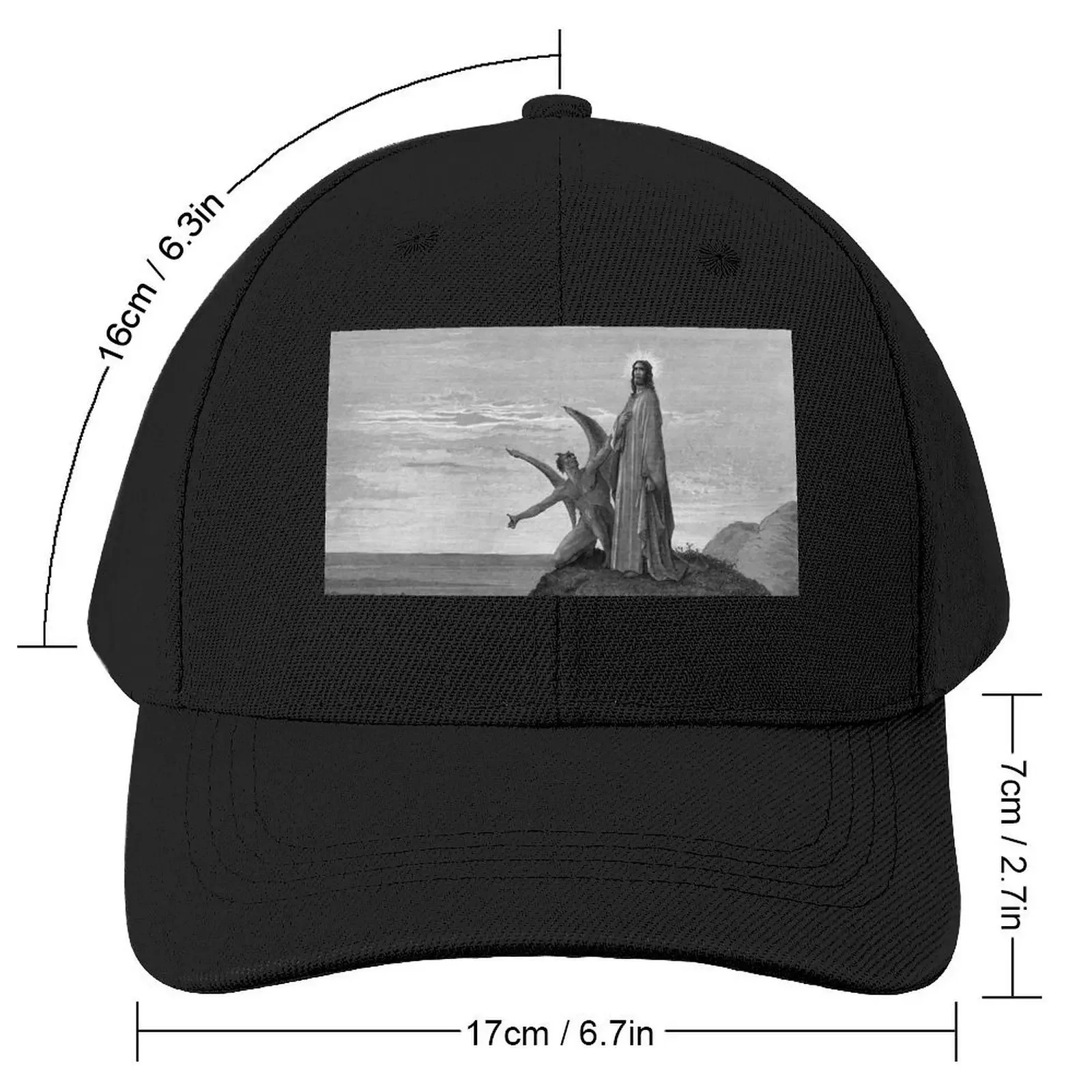 High Res Gustave Doré The Temptation of Christ 1866 Baseball Cap fishing hat Golf fashionable Baseball Men Women's