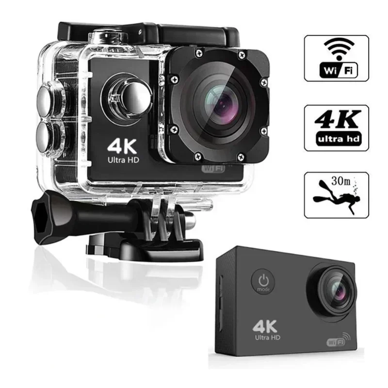 Action Camera Ultra HD 4K/30fps WiFi 2.0-inch 170D Underwater Waterproof Helmet Video Recording Cameras Sport Cam