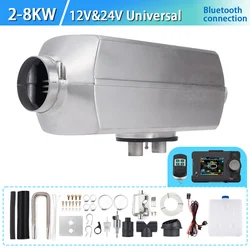 2-8KW 12V&24V Split machine Aluminium case Diesel Heater bluetooth App & Remote Control Dc/AC for RV Trailer Camper Van Boat Bus