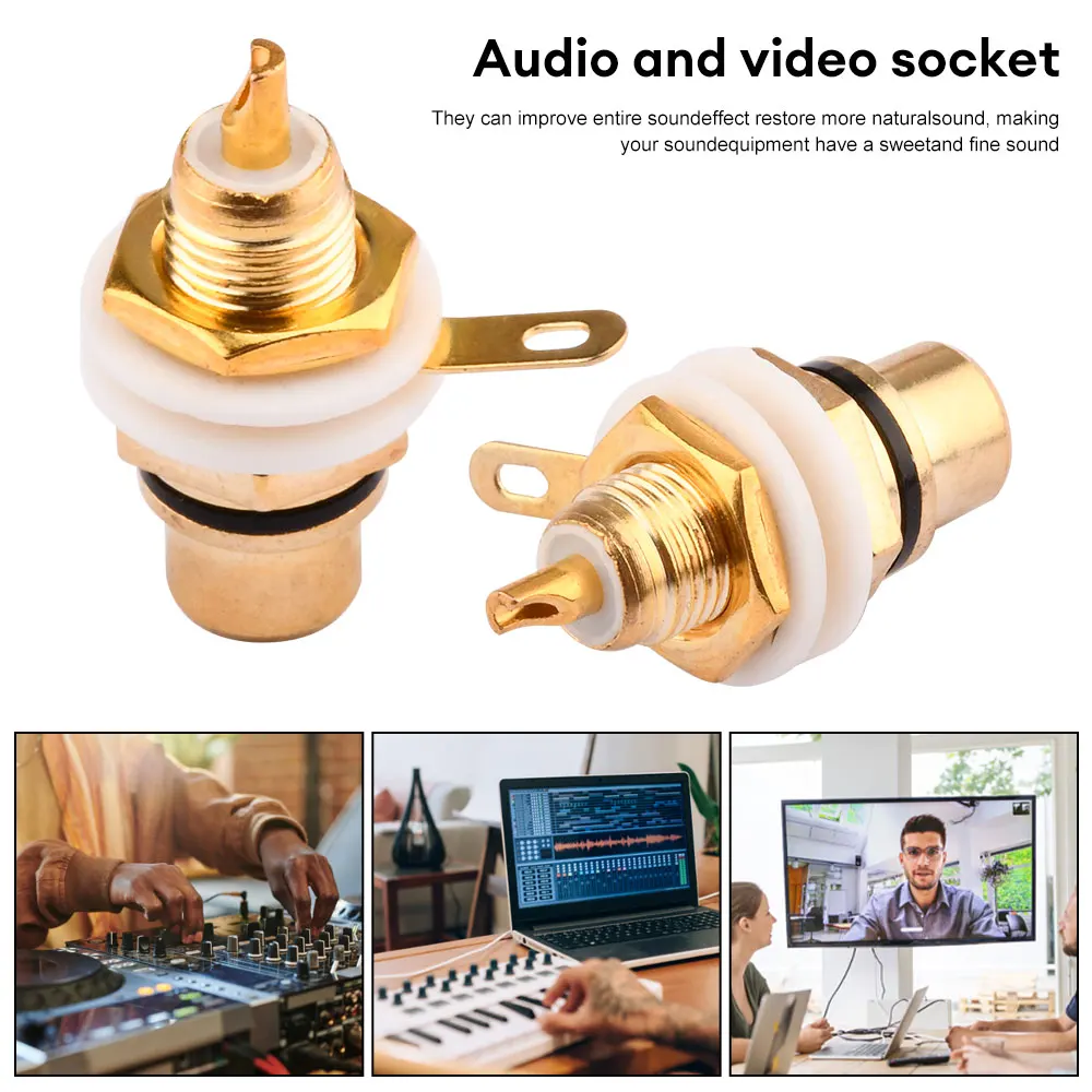 1pcs 4pcs 10pcs RCA Female Socket Connector Chassis Panel Mount Adapter Audio Terminal Plug 3.5mm Plug