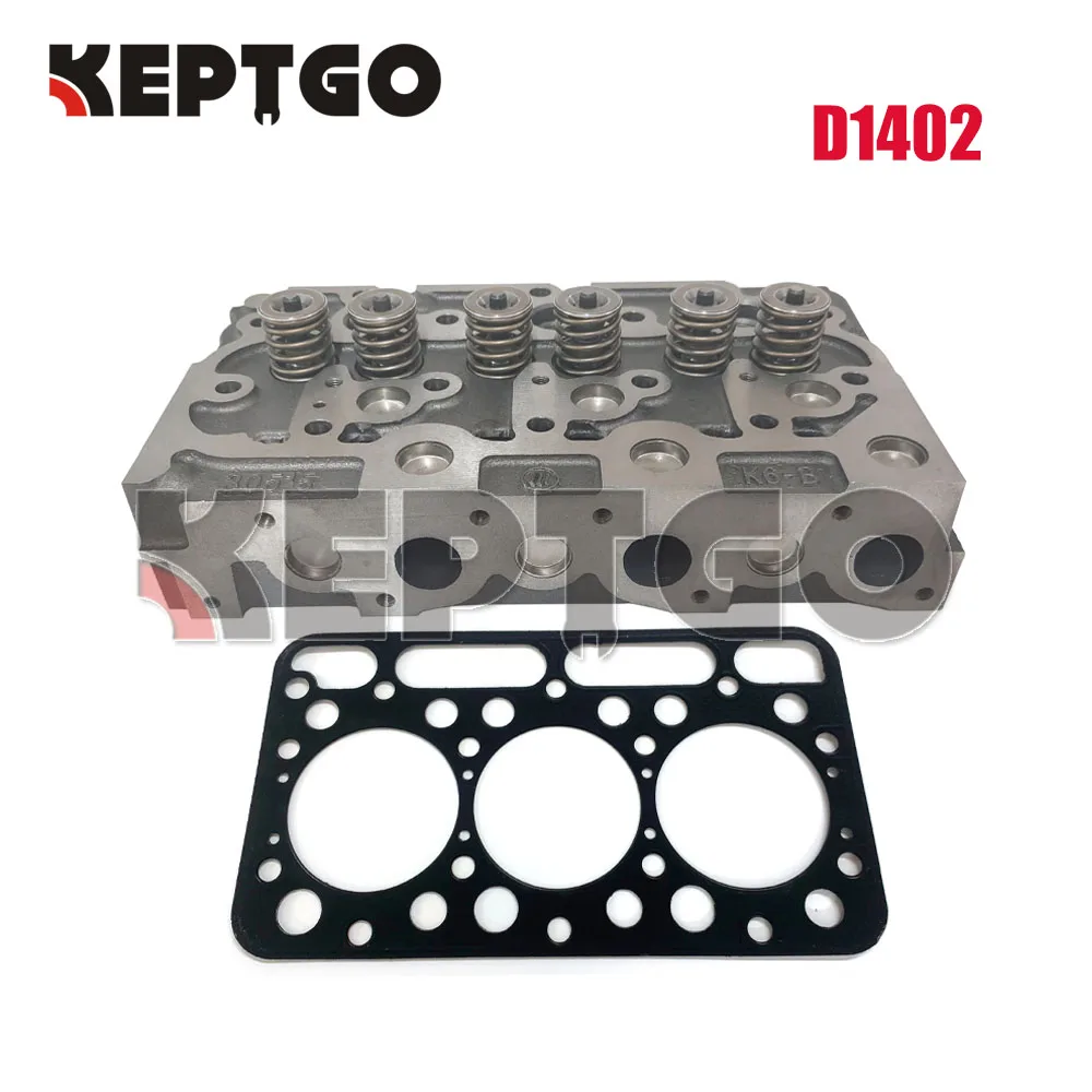 

NEW Cylinder Head With Valve for Bobcat 553 643 Skid Loader kubota D1402 KH91+Head Gasket