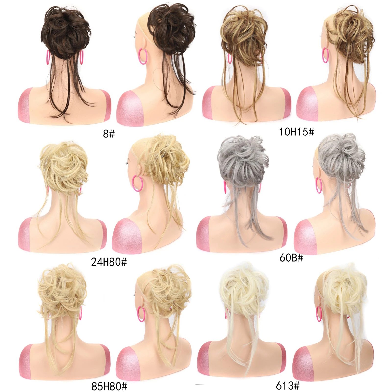 ผมปลอมแบบมัดหางม้าแบบยุ่งๆ ทรงผมยาวแบบยุ่งๆ พร้อมยางรัดผม สำหรับผู้หญิง ผมสังเคราะห์ จัดทรงได้ทันที ง่าย รวดเร็ว