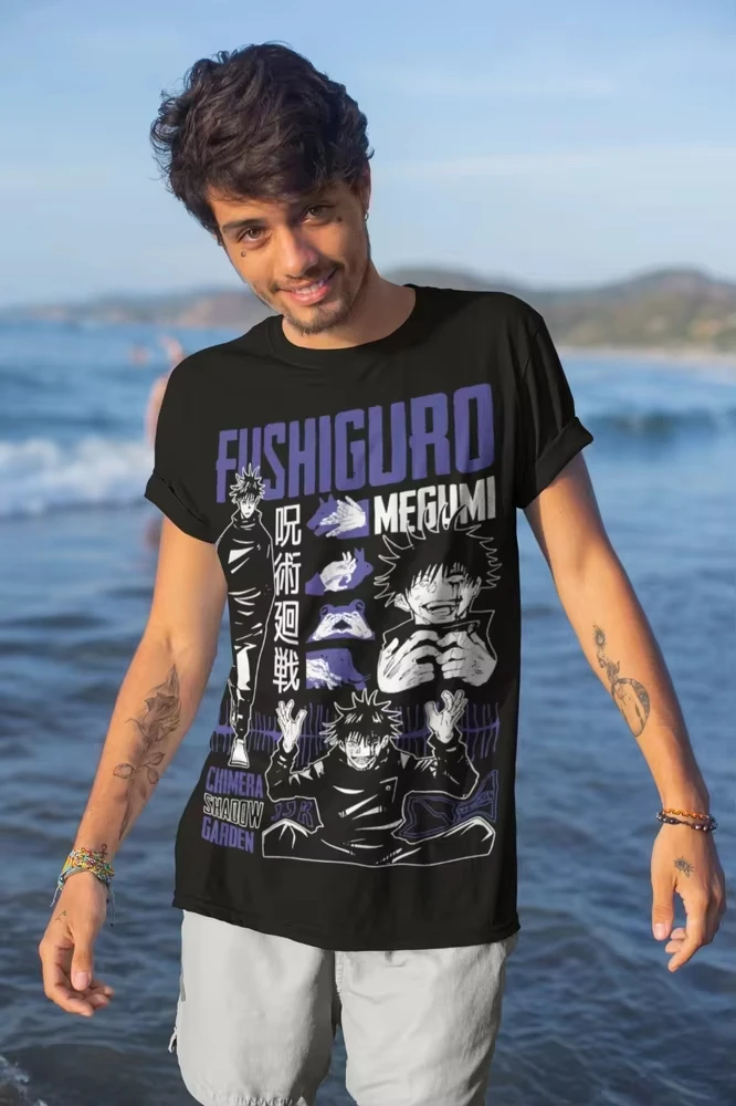 Japanese anime 2026 New Megumi Fushiguro JJK T-shirt Jujutsu Kaisen Gojo Satoru shirt Soft T-shirt men women Streetwear Hip Hop