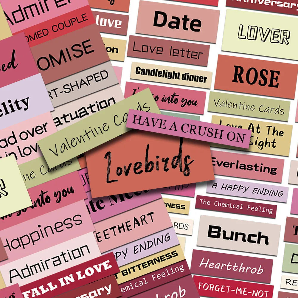 

50Pcs Valentine’s Day Stickers Love DIY Stickers Scrapbooking Phone Luggage Skateboard Waterproof Decals