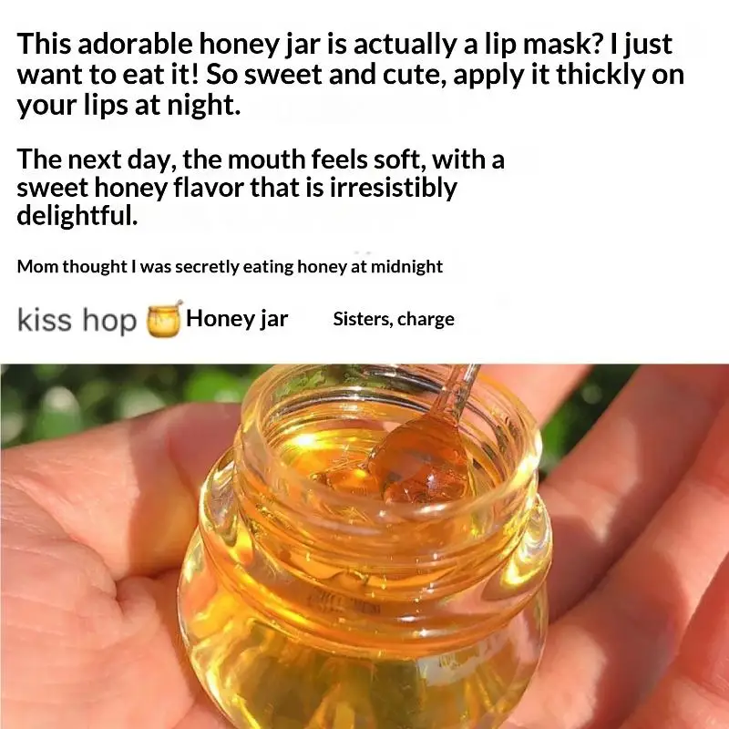 Cappuvini Hydraterende Honing Lipolie - Hydraterend Lipmasker voor's nachts Balsem Glans Opvullende Lipverzorging om liplijnen te verminderen