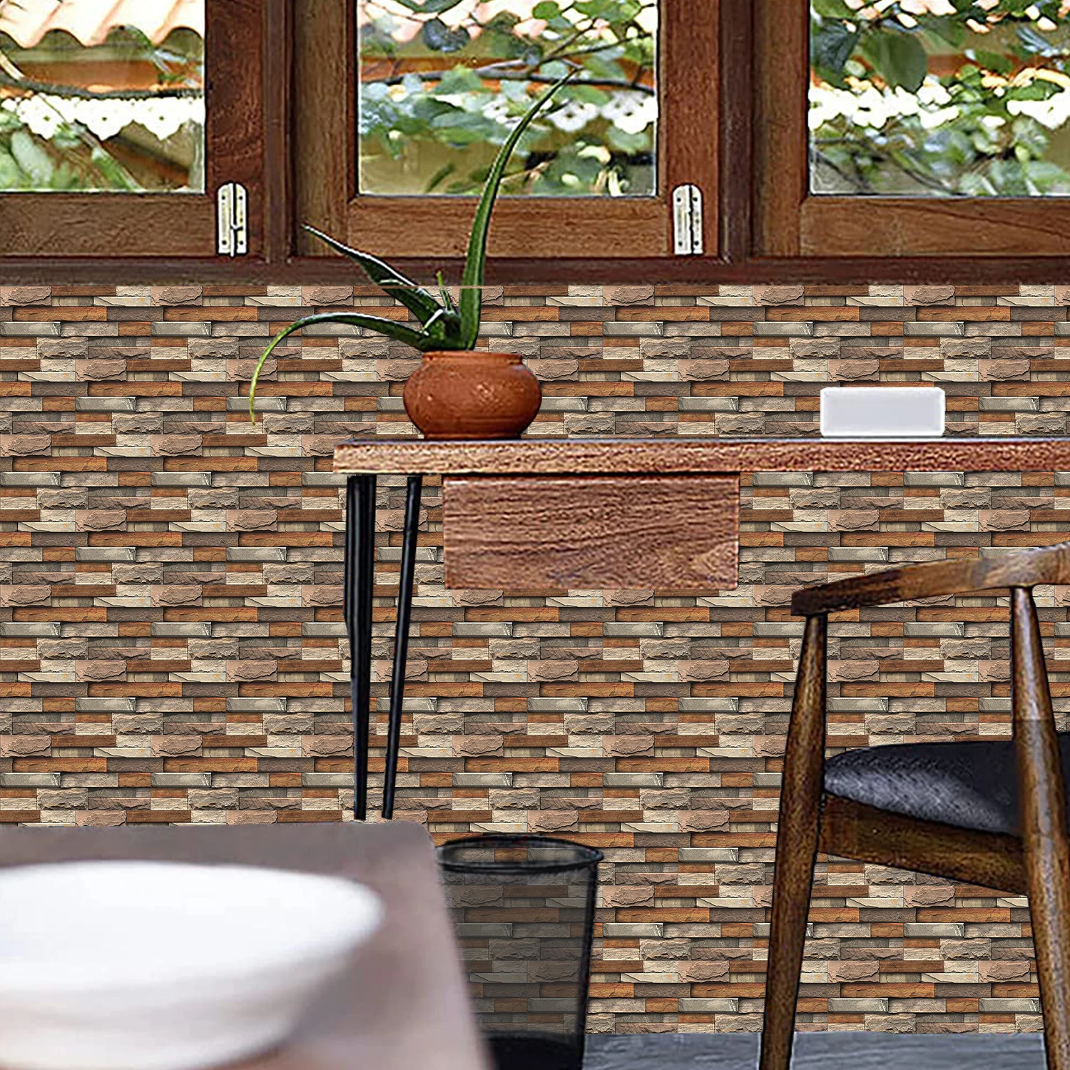 20/10pcs Imitation Stone Tile Wall Sticker Vinyl Wallpaper Home Decoration For Kitchen Bathroom Self-adhesive Waterproof Decals
