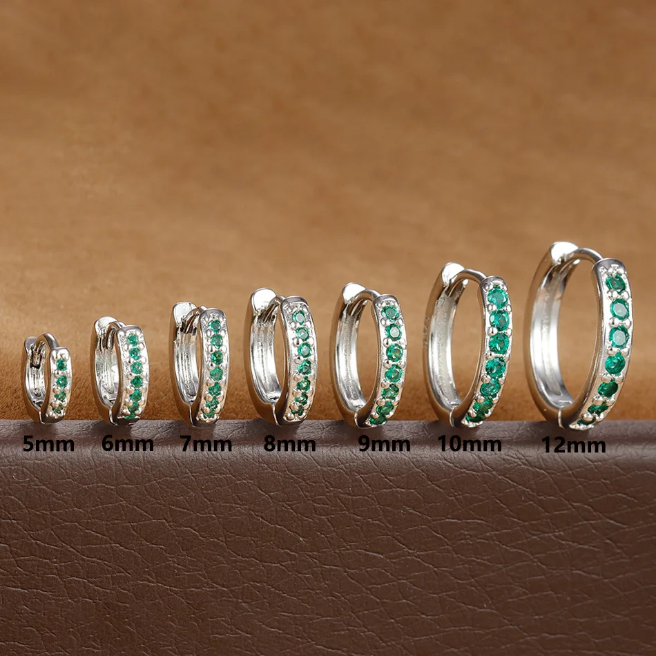 1 Paar Edelstahl Huggie Minimal Creolen kleine Kristall Zirkonia dünne Helix Tragus Knorpel Ohrringe Piercing Schmuck