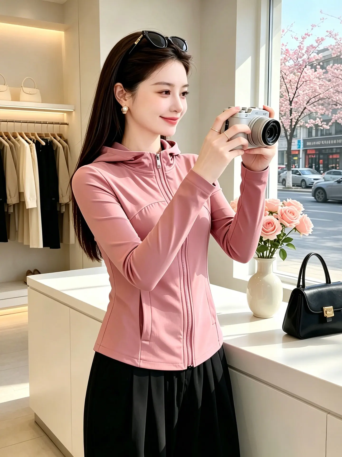 Women's Summer Lightweight Breathable UV Protection Casual Slimming Daily Commuting Jacket Hooded Zipper Closure  Color