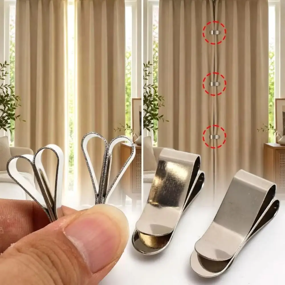 Magnetic Closure Curtain Clips Detachable Rust-proof Blackout Curtain Clips Metal Nail-Free Window Screen Clips Window Screen