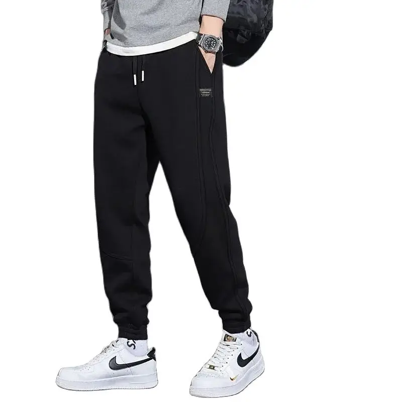 Casual Pants Men Loose Bundle Feet Navy Blue Plus Fat Plus Size Sports Sweatpants Four Seasons Can Wear Adult Gentleman Leisure