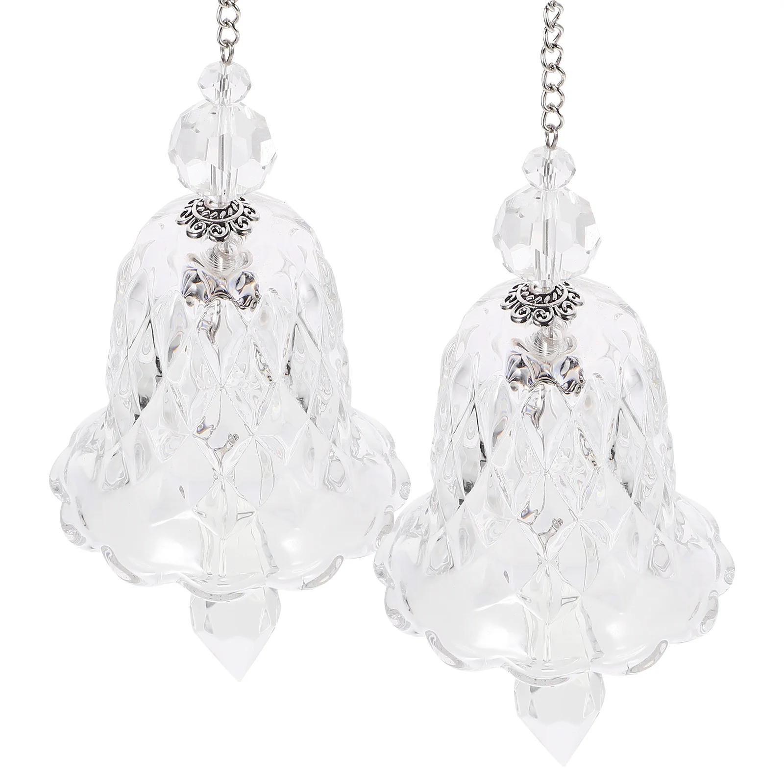 

2Pcs Crystal Suncatchers Glass Pendants Bell Shape Hanging Prism Window Decoration Garden Ornament Crystal