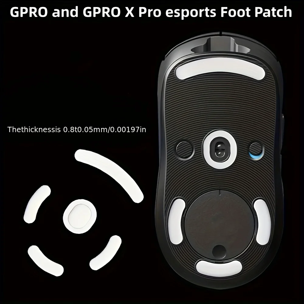Mouse Skate Feet For G PRO X Superlight GPX G PRO GPW Grip Tape for Logitech GPW1/GPW2/GPW3 Wireless White Rounded Edges Sticker