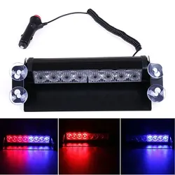 Luces LED de policía para coche, luz estroboscópica de 12V, lámparas de señal de emergencia, luz de advertencia, intermitente para camión, parabrisas, iluminación de Flash, 8 LED