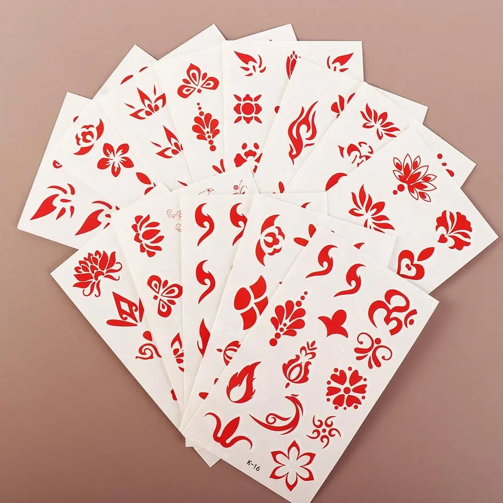 Hanfu Decor Women Waterproof Tatouage Temporaire Forehead Tattoo Decals Fake Tattoo Body Art Stickers Flowers Temporary Tattoo