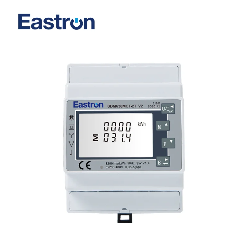 SDM630MCT-2T V2 , 5A CT Connected, Dual Input Multifunction Power Meter for Lighting and Power, RS485 Modbus