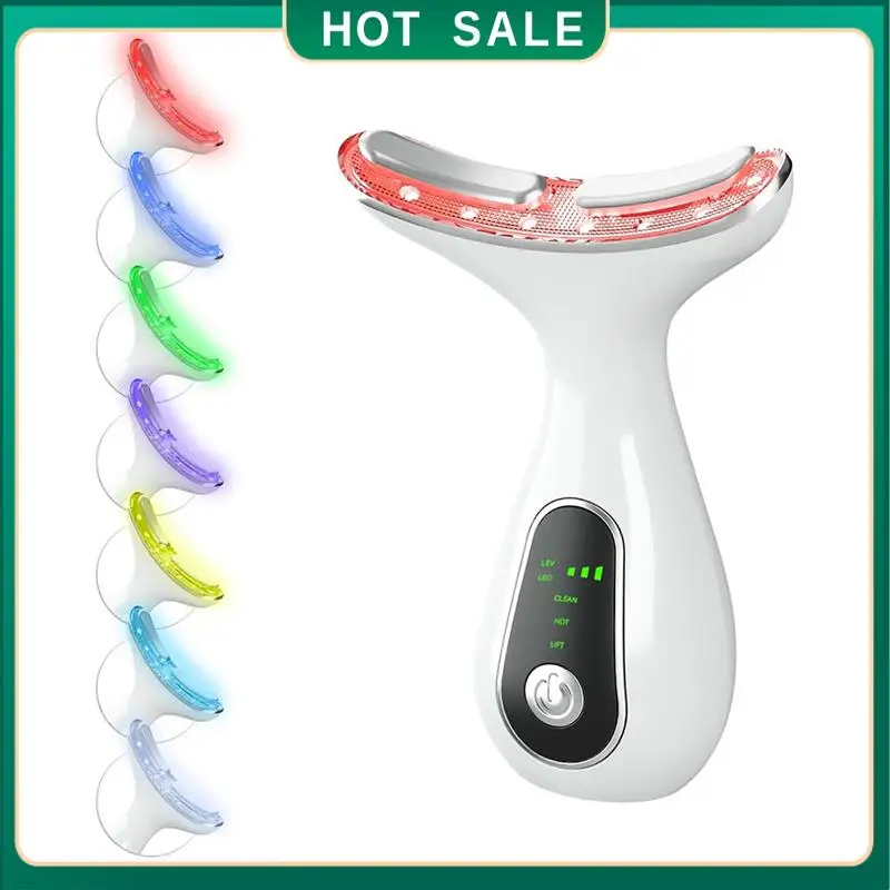 Entrega de 24 horas para el masajeador facial de 7 colores del dispositivo de estiramiento facial para cara y cuello con 113 °   F Funcionalidad de vibración y limpieza Wa