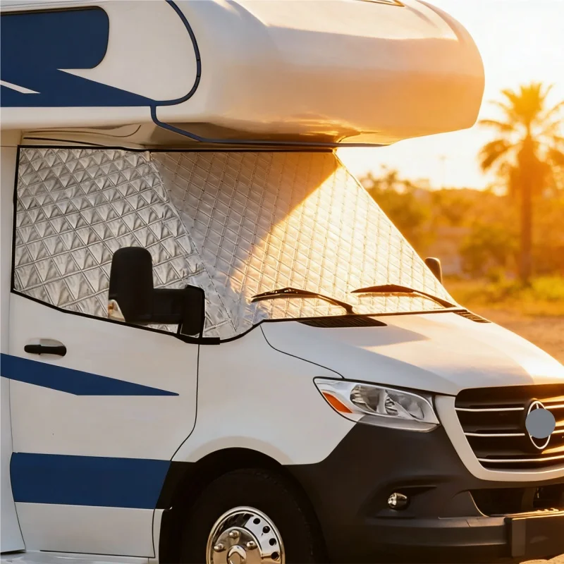 For Mercedes-Benz Sprinter 515 Windowshield Cover RV Thermal Insulation Sun Snow Frost Protection Cover Motorhome Sunshade Cover