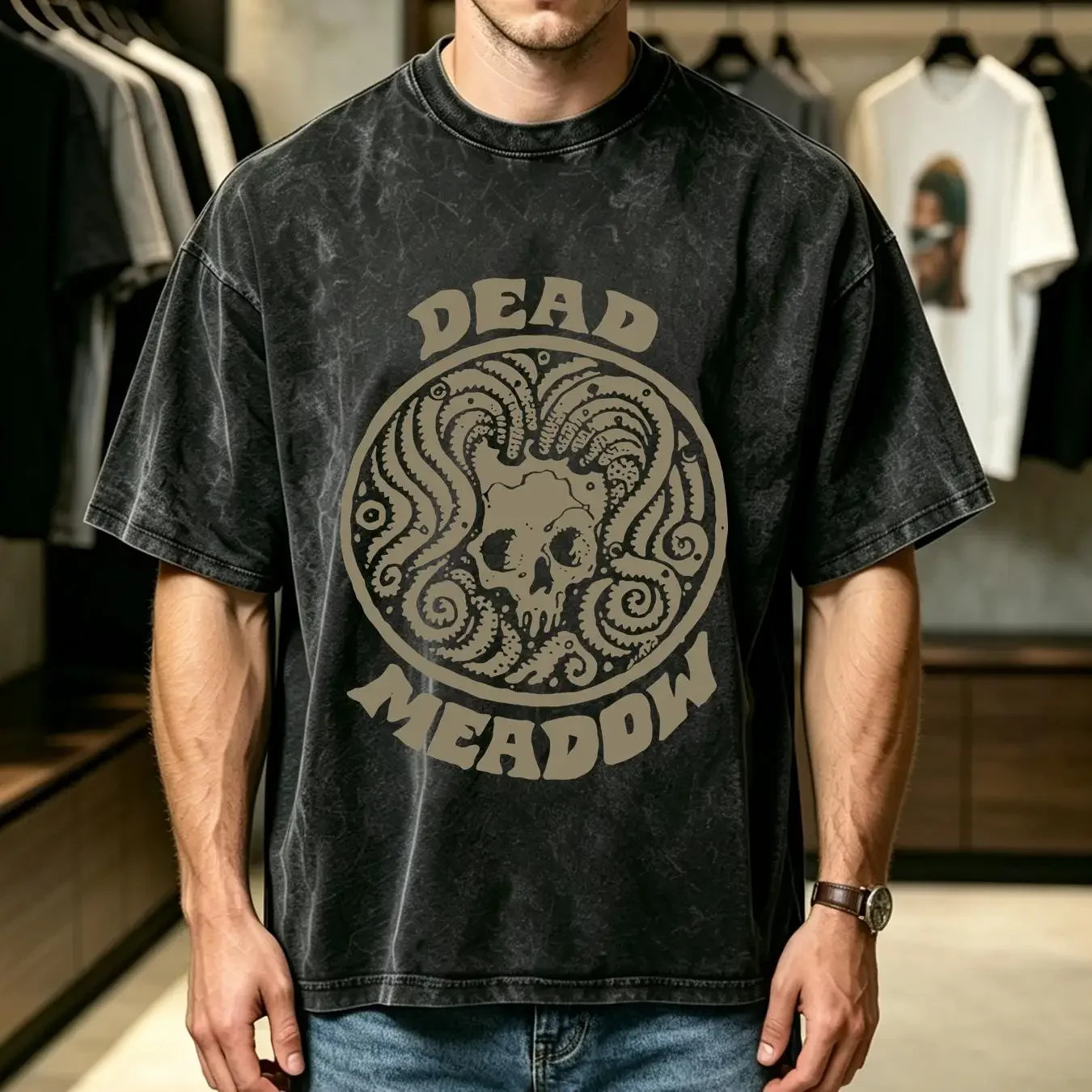 washed T Shirt Vintage Dead Meadow band Men Black All Sizes S to 4XL YY327 vintage Washed designer clothes graphic homme