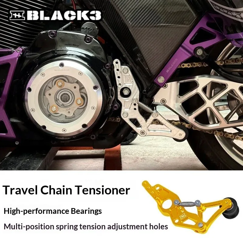 Black3 Motorcycle Chain Tensioner for Touring Road Glide Chain Adjusters & Guides