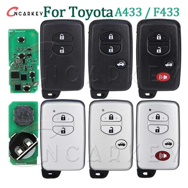 Chave remota inteligente automática para toyota land cruiser prado camry coroa aurion lc200 a433 f433 chave inteligente do carro fob caso chave do carro capa