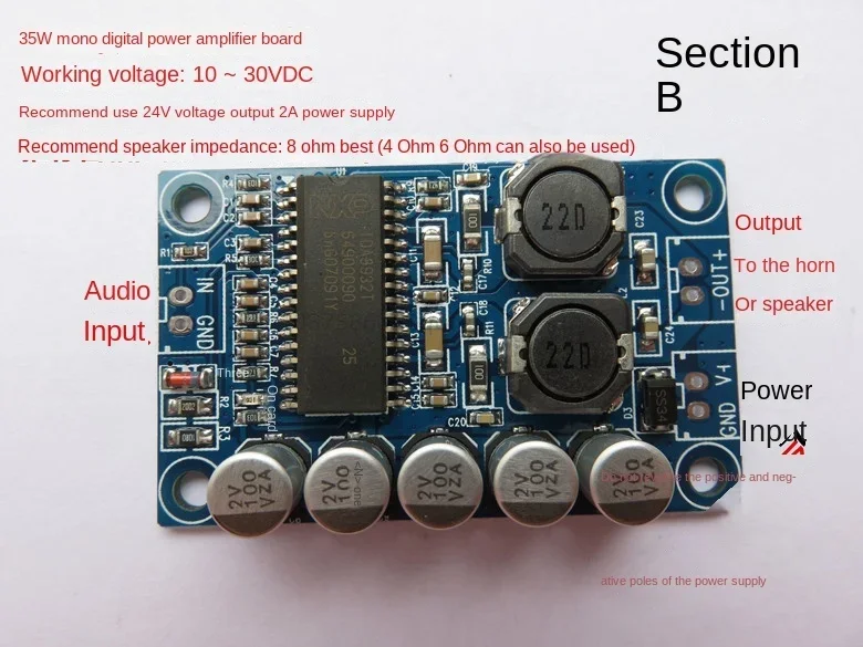 Mini tda8932 class D digital power amplifier board 35W mono DC power supply