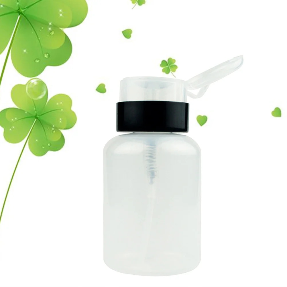 

210Ml Nail Polish Remover Bottle Lockable Plastic Press Dispenser For Travel Subpackaging Liquid Container Makeup Remover Tool