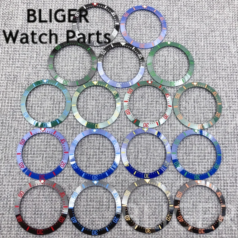 

BLIGER 40mm Black Blue Ceramic Watch Bezel Insert Ring Slope Luminous Fit 43mm Watch Case Diving Men Watch Parts Accessories