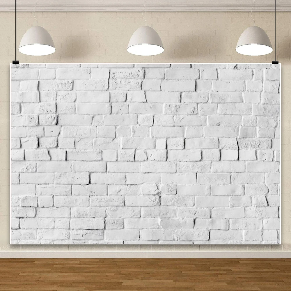White Brick Wall Pattern Photography Backdrop Party Baby Shower Adult Child Portrait Toy Background Photographic Studio Props