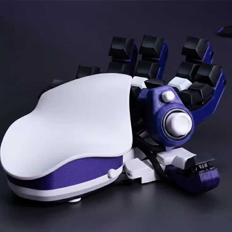 Teclado Ergonômico Qianren com Fio para Uma Mão, Joystick WASD para Jogos com Mão Esquerda, Ideal para Escritório e Jogos, Presente Mecânico