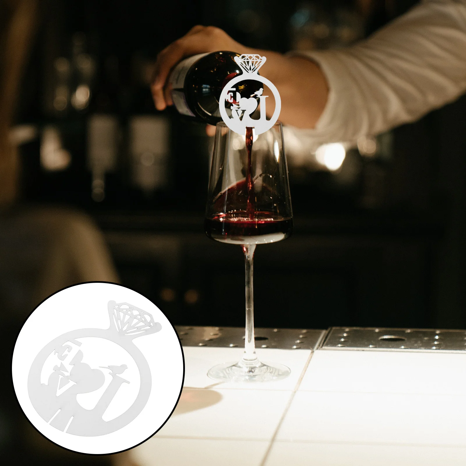 

50pcs Red Wine Glass Paper Charms Cocktail Drink Markers For Wedding Party Flute Charms Bridal Toast Accessories Decorative