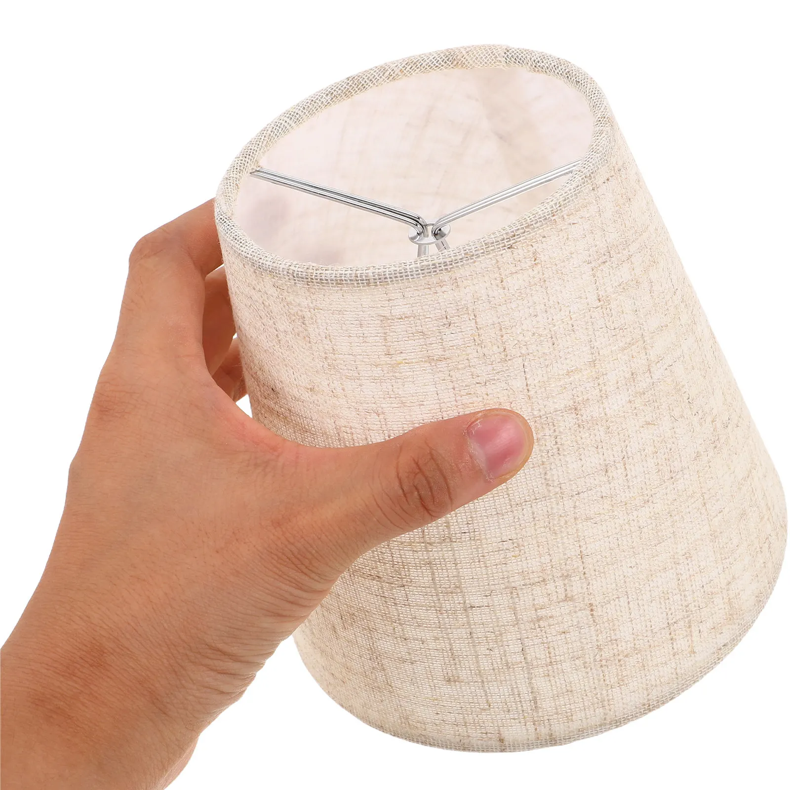 2Pcs Linen Lamp Shade Small Fabric Lampshade Cover Soft Light Effect Handwoven Table Wall Ceiling Lamp Replacement Drum Shade