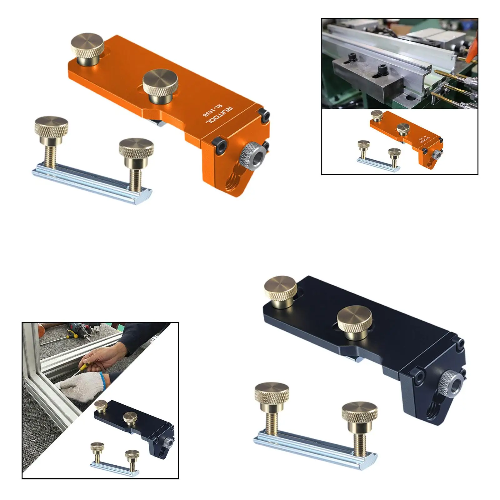 

Aluminum Profile Tapping Guide Practical Professional Drill Guide Woodwork Tools Doweling Jig Single Access Hole Punching Jig