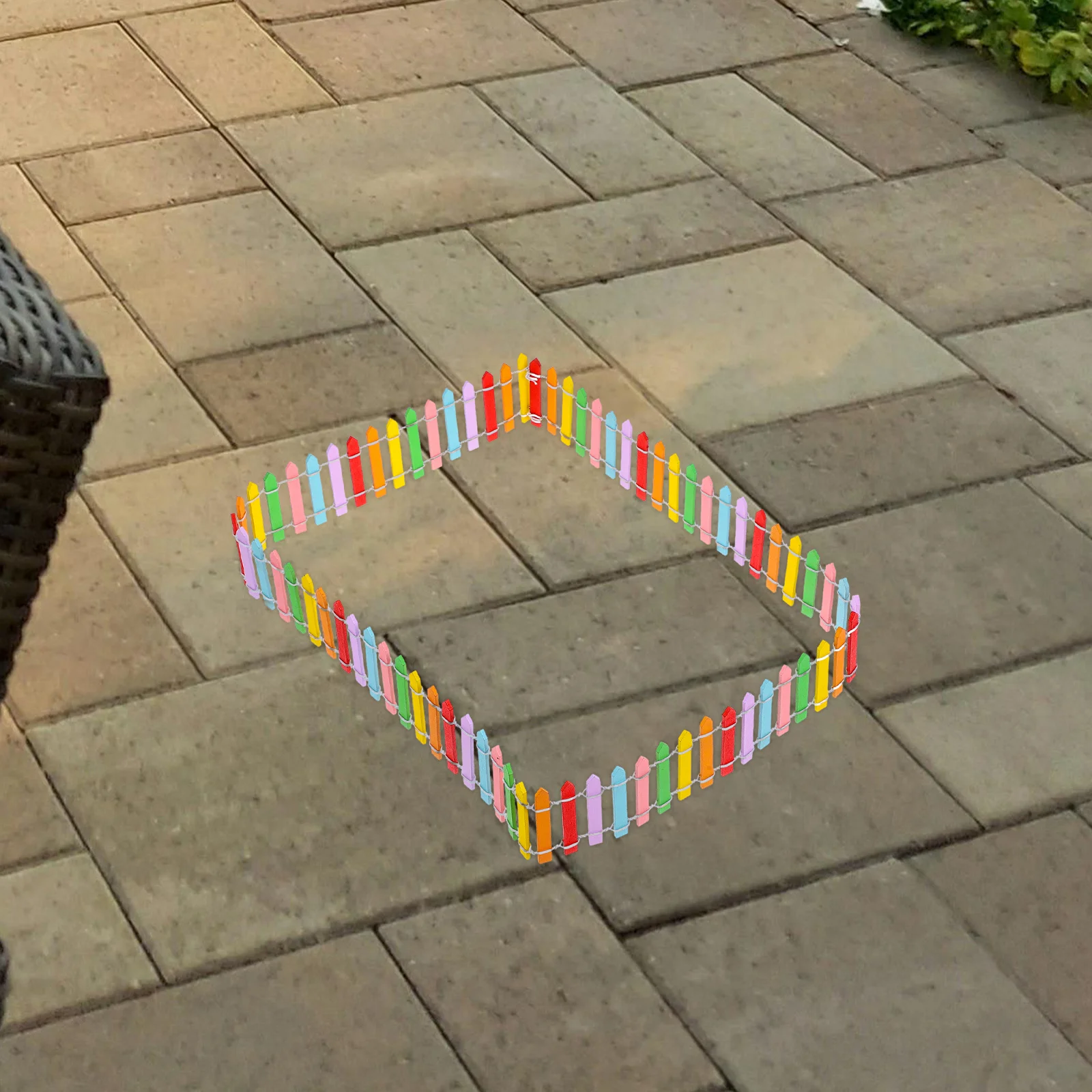 

Longlasting Multicolored Wooden Picket Fence Mini Garden Fencing Easy to Shape and Install Micro Landscape Edging