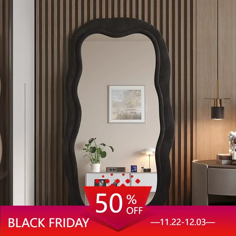 Floor Mirrores Round Mirror Handle Black Aesthetic Room Decoration Bathroom Cabinets Large Size Wall Gold Full Body Art Big